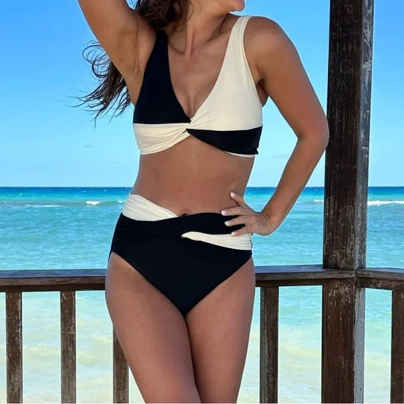 NWT Calia Color Block Twist Front Bikini - Picture 1 of 9